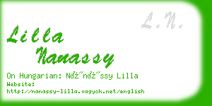 lilla nanassy business card